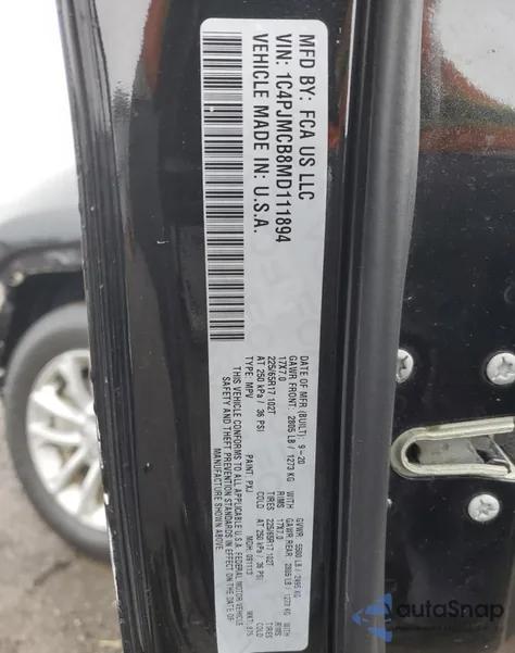 2021 Jeep Cherokee Latitude из США, поврежденный, VIN 1C4PJMCB8MD111894